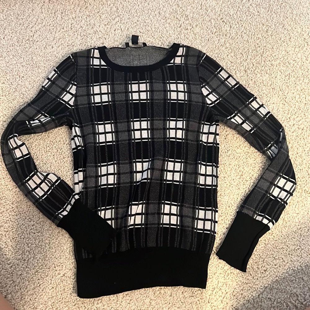 Black and White Long Sleeve Sweater